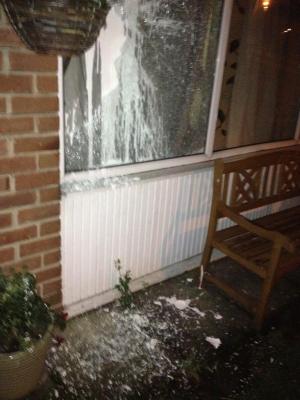 The home of Alliance councillors Michael and Catherine Bower after a paint bomb attack